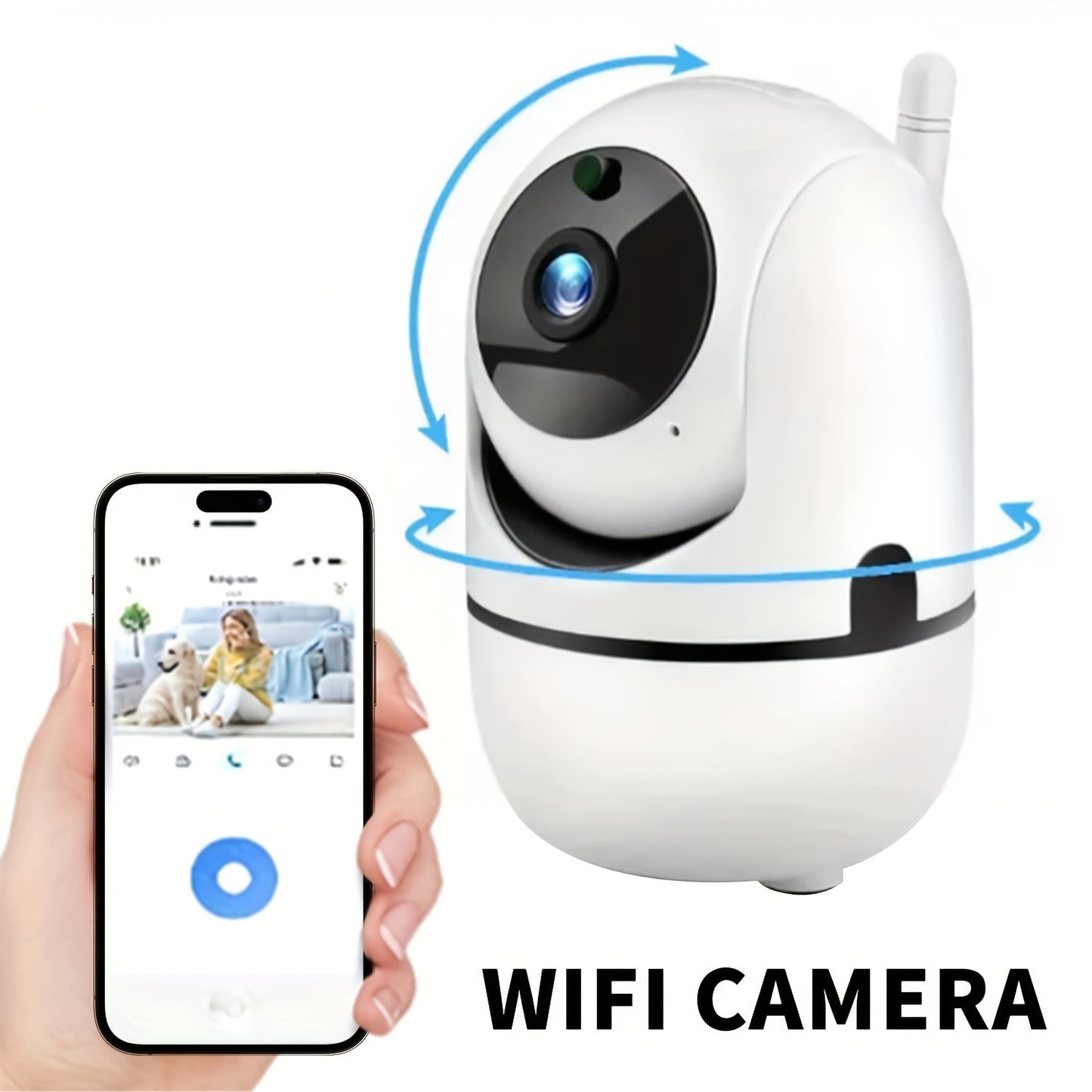 Get the YIIYRY 1080P HD Indoor Smart WiFi Home Camera for seamless monitoring and control. This camera features two-way audio, wall-mountable design, 355° horizontal and 90° vertical rotation, and easy installation. Compatible with smartphones, this