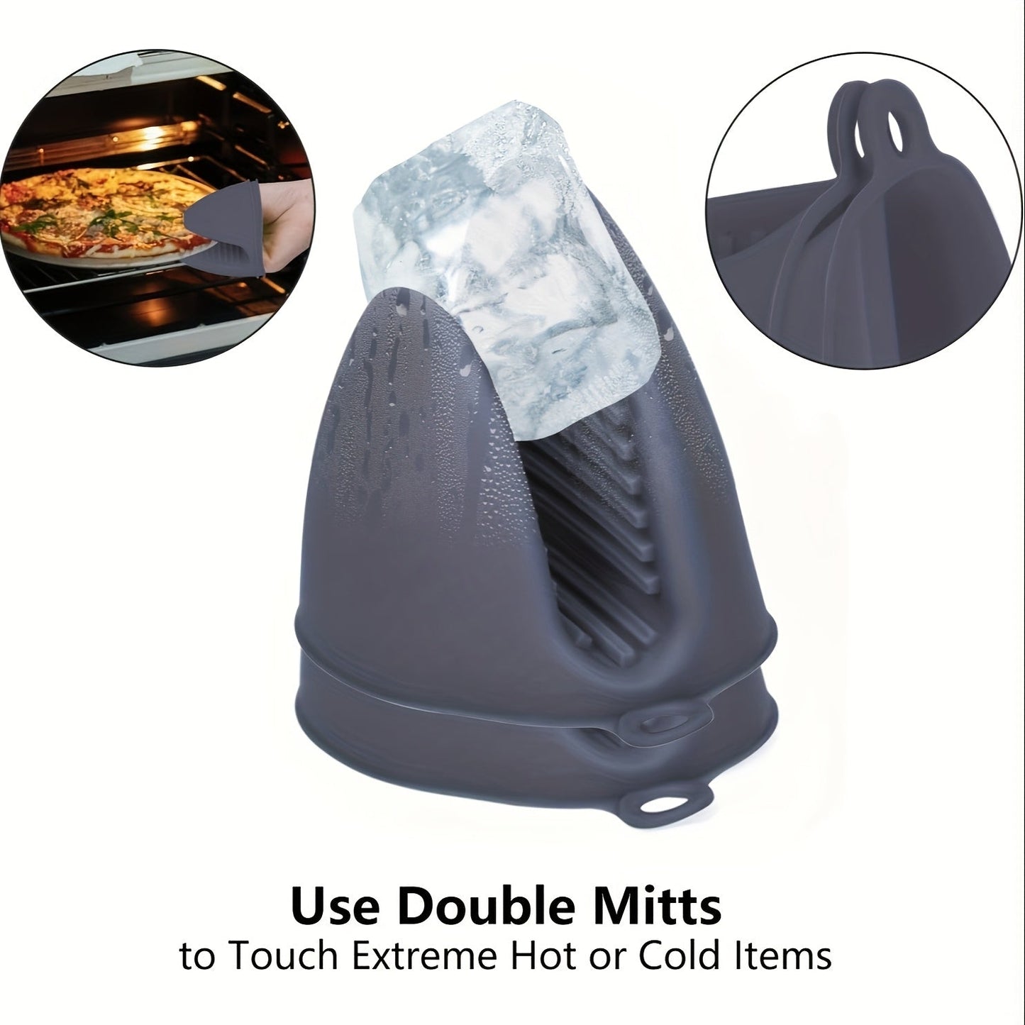 Get your hands on a convenient 3-piece kitchen gadget set that includes a silicone pot strainer, silicone oven mitts, and an adjustable silicone clip strainer. These tools are ideal for pots, frying pans, and bowls. The silicone oven mitts are a