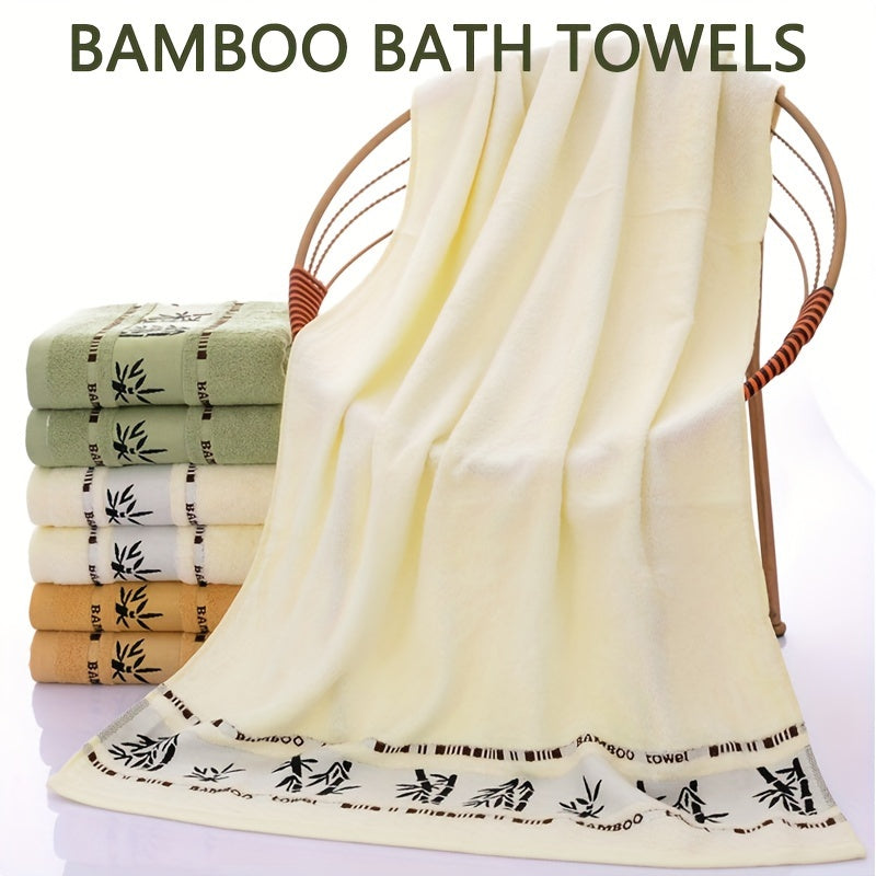 Bamboo Bliss 9pc Towel Set - 70% Bamboo Fiber, 30% Cotton, Soft & Quick-Dry, Includes 6 Hand Towels & 3 Bath Towels, Embroidered, for Bathroom & Gym, Wash Cloths