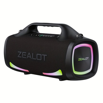 Беспроводная портативная колонка ZEALOT S79 100W с 4 динамиками, поддерживает TF-карту/USB/AUX/TWS, подключается к мобильным устройствам и телевизорам, идеально подходит для уличных вечеринок и домашних кинотеатров.