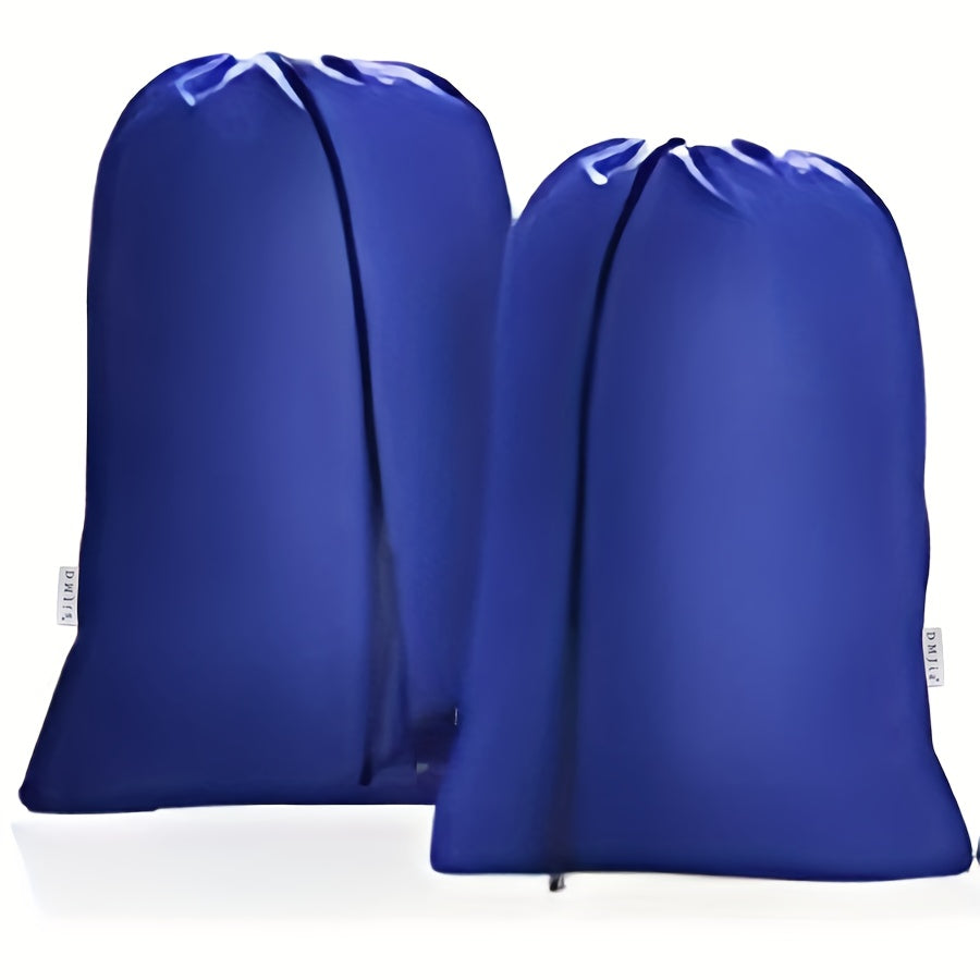 Two large laundry bags with drawstring measuring 59.94x89.92cm. These washable bags are designed to keep dirty clothes organized, making them perfect for home and travel use. The adjustable feature makes them suitable for most scenes, providing