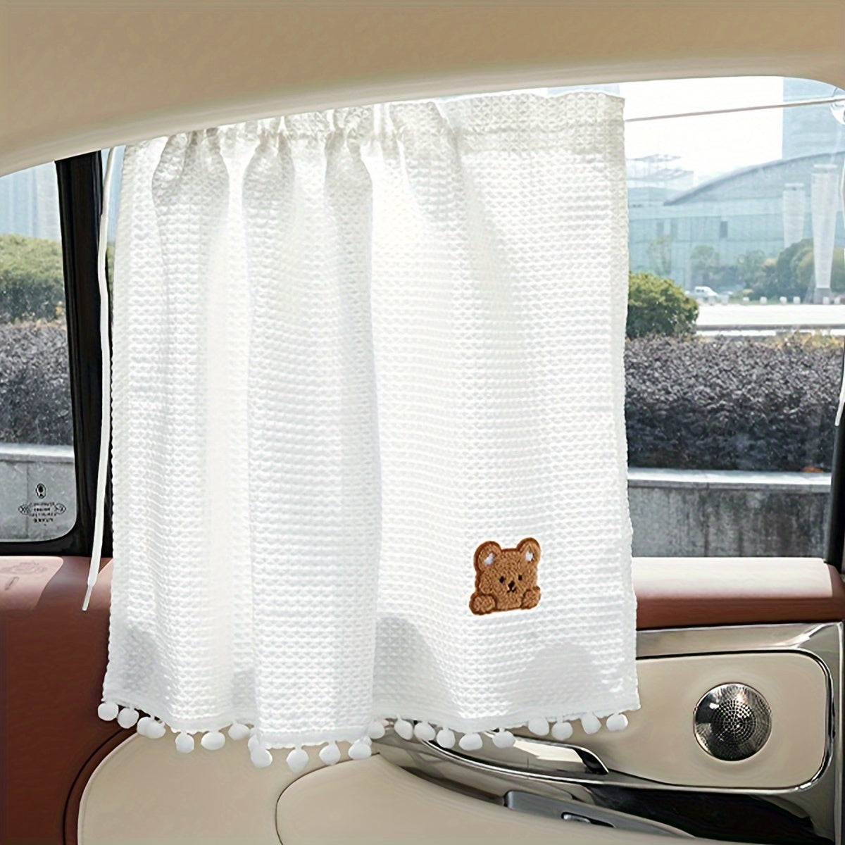 One Pack of Car Sun Shade Curtain for UV Protection, Adjustable Drawstring Window Shade for Travel in Vehicle, Made of Polyester Fiber Material, Suitable for Ages 14 and Up