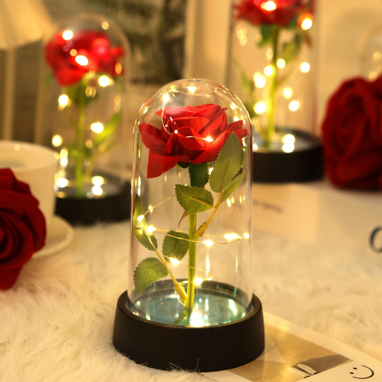 Create a lovely LED rose night light, ideal for romantic decor and gifts on special occasions like Valentine's Day or Mother's Day. Great for desktops, flower decorations, or as a