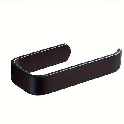 Toilet roll holder with shelf for bathroom storage and organization.