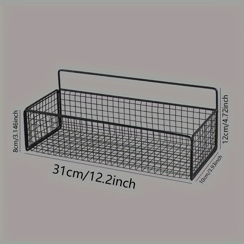 Contemporary Metal Wire Basket for Kitchen Storage: Dimensions 31cm x 12cm x 8cm