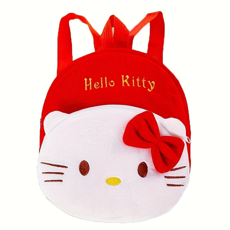 Large SANRIO plush backpack with cute cartoon design, hand-washable and spacious.