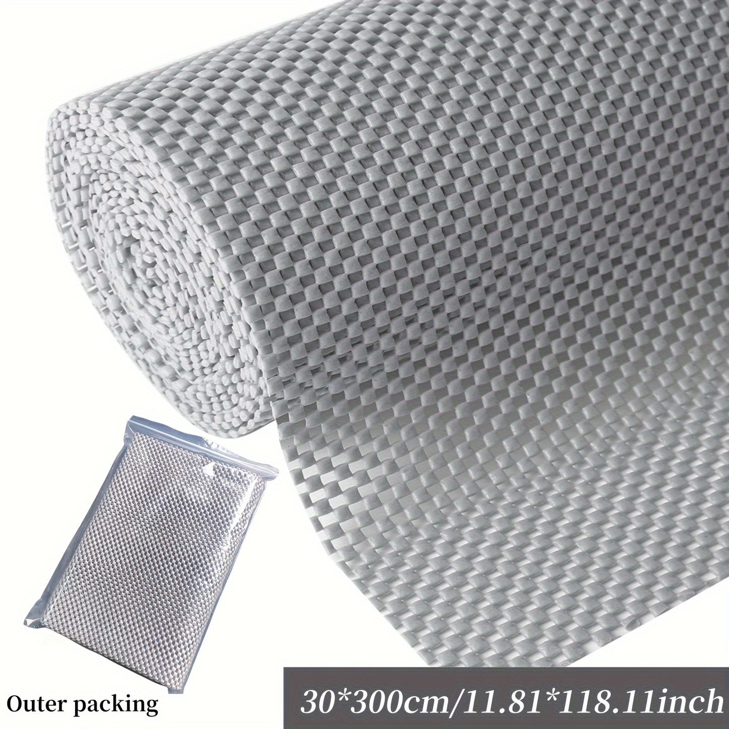 Thick non-adhesive shelf liner for cabinets, drawers, and closets - easy to install, multi-purpose and customizable.