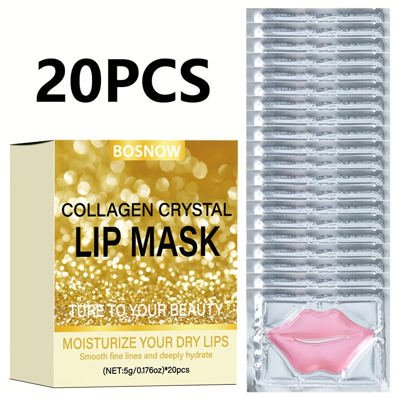 Get 20 Collagen Crystal Lip Masks for moisturized, smoother lips with deep hydration and firmness for a youthful, pink appearance.