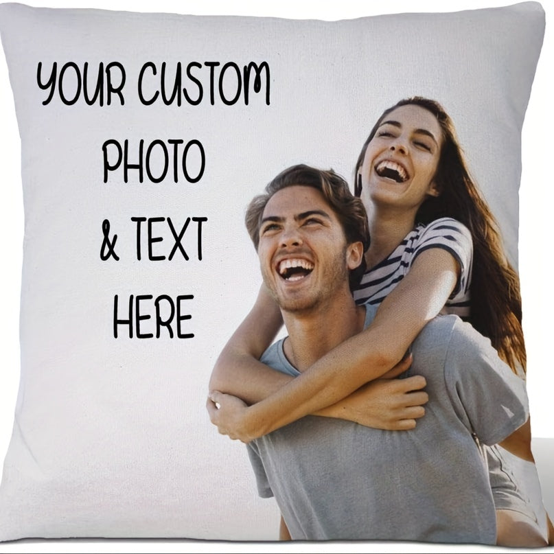 Personalize your living space with this custom photo pillowcase, measuring 45.72x45.72 cm. Made from knitted polyester in mixed colors, this cushion cover is perfect for couples, parents, and friends. Give as a thoughtful birthday or holiday gift, ideal