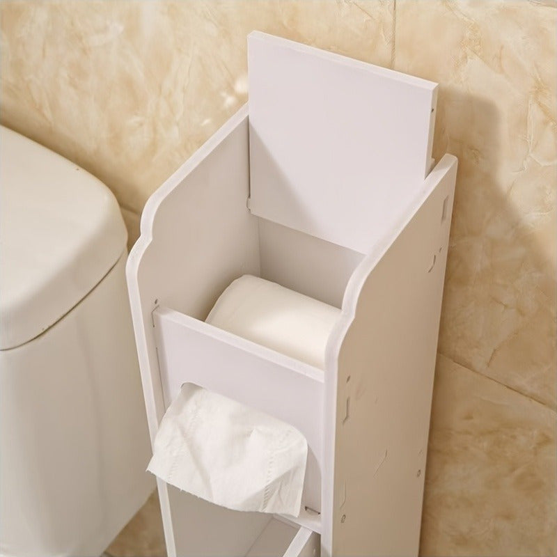 Freestanding bathroom cabinet with drawer and toilet paper holder - 23.23 inches high, no power supply