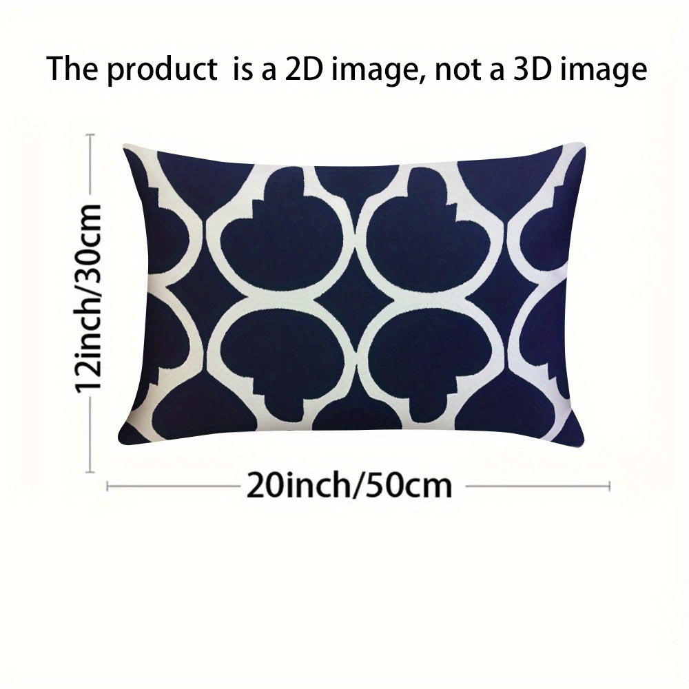 Two-pack of vintage boho geometric flannel throw pillow covers, measuring 50.8x30.48 cm each. These waterproof covers feature an invisible zipper and are machine washable, making them perfect for all-season use. Ideal for multi-position sleepers, these