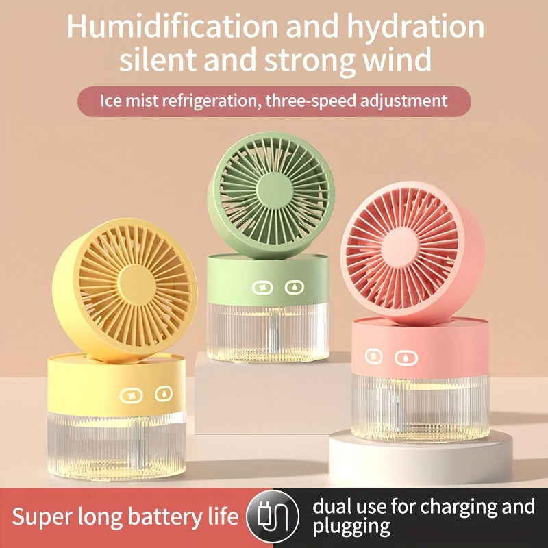 Stay cool anywhere with this USB rechargeable portable fan, featuring three different speeds. Ideal for use in the office, outdoor activities, travel, and camping.