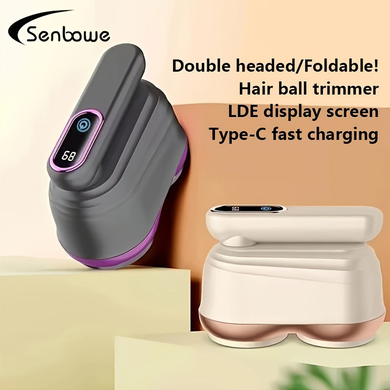 SENBOWE Rechargeable Dual-Blade Hair Ball Remover and Fabric Defuzzer with USB Charging