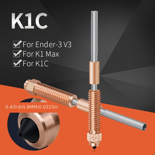 Durable steel K1C Quick-Release Nozzle Kit for 3D printers, compatible with Ender3v3/K1Max/K1C.