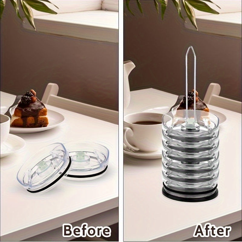 Organize your plastic cup lids with the BANUCHE Contemporary Stackable Cup Lid Organizer. This space-saving solution for your kitchen cabinet or countertop requires no assembly and is non-electric and battery-free.