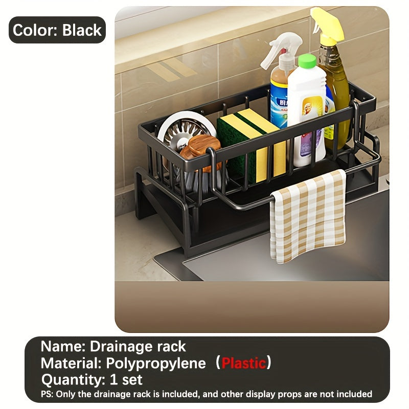 Organize your kitchen sink with this handy basket that includes a brush holder and a non-rust polypropylene sponge caddy. Keep your dishwashing sponge neatly stored with the divider in this easy-to-use storage box.