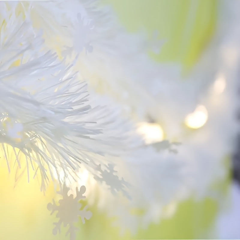 Thick white snowflake headband, classic wreath for various occasions, no lights included.