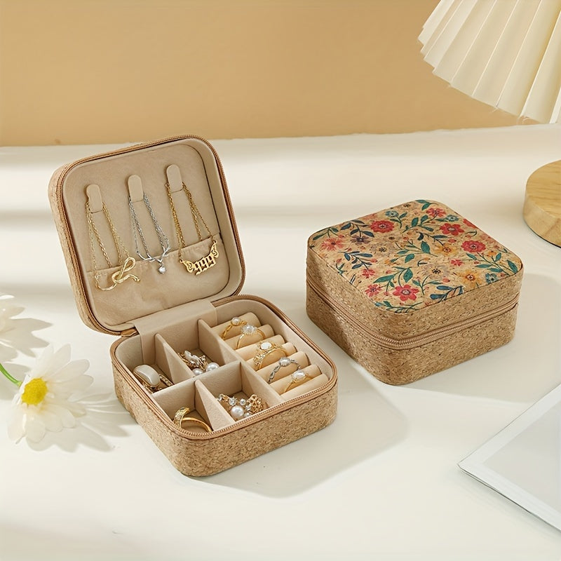 Antique jewelry box for travel or storage, premium cork material, perfect for gifting on Mother's Day.