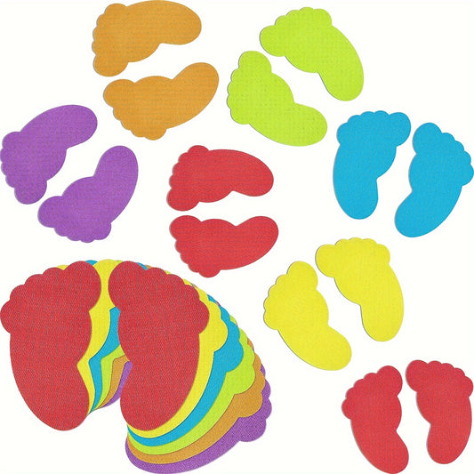 12/26pcs Colorful Footprint Carpet Dots, Adhesive Floor Markers for Classroom and Home Organization.