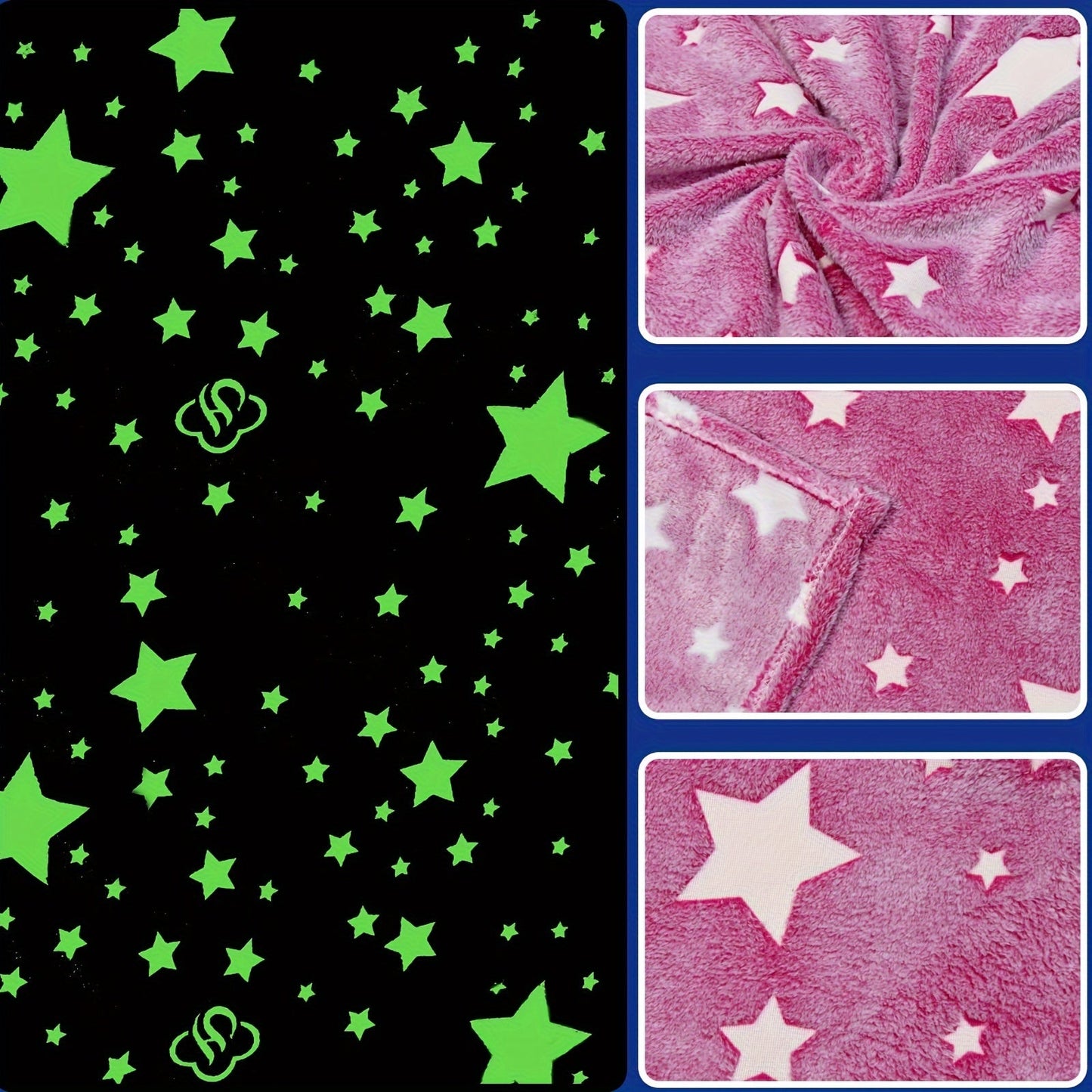 Get your hands on the 1pc Charming Pink Star Glow-in-the-Dark Flannel Blanket. This blanket is super soft, durable, and lightweight, with anti-pilling, wrinkle and fade resistant properties. Ideal for both youngsters and adults, it is perfect for home