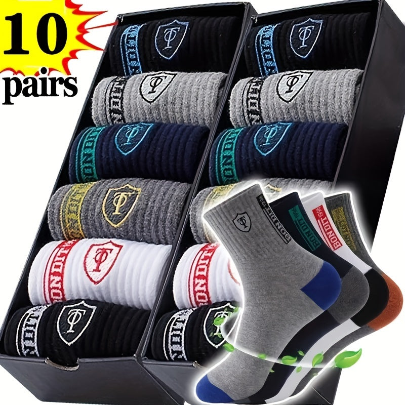 Men's mid-calf socks designed for comfort and breathability, suitable for outdoor leisure and sports, perfect for daily business wear in all seasons.