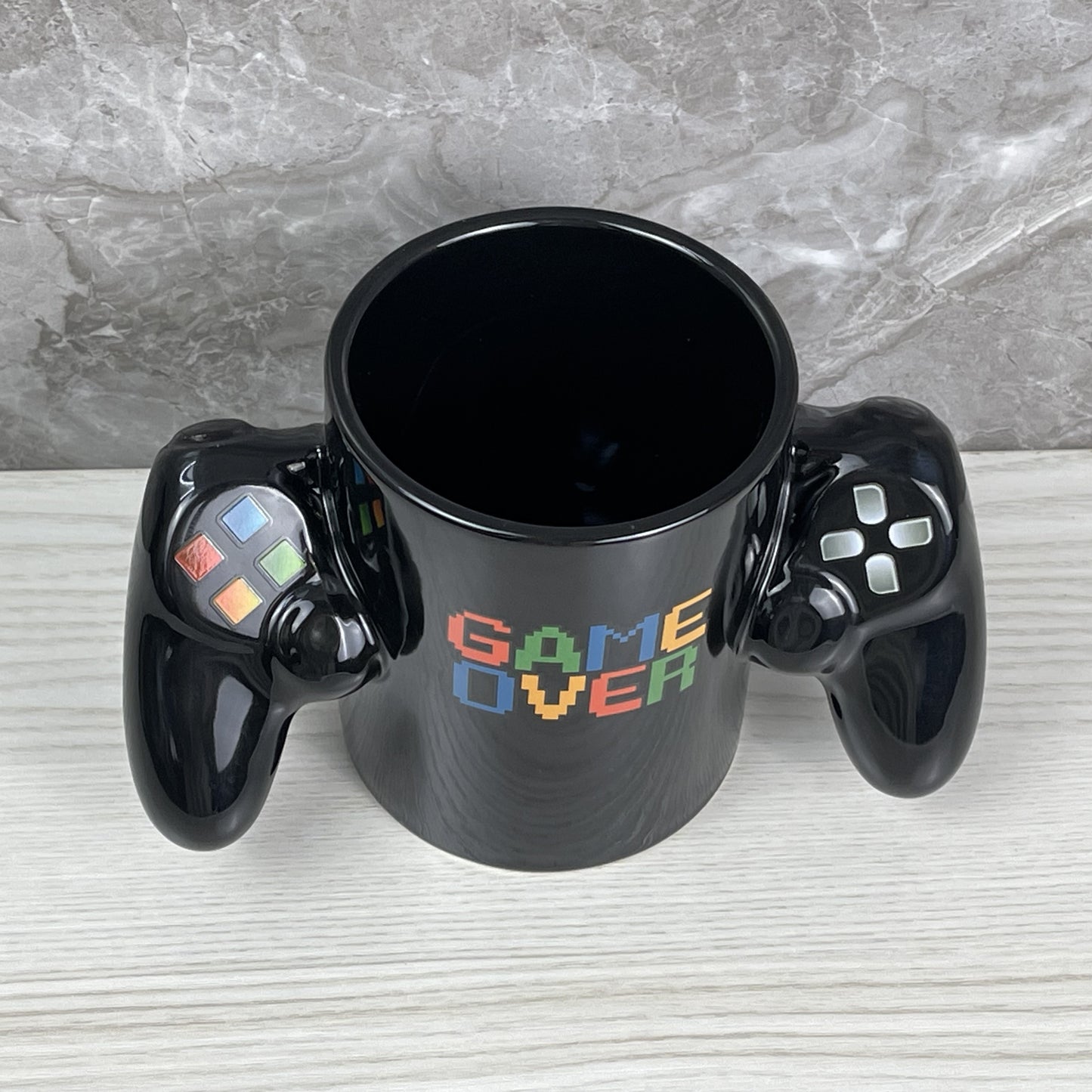 Colorful Game Controller Coffee Cup, ideal for gamers and collectors.