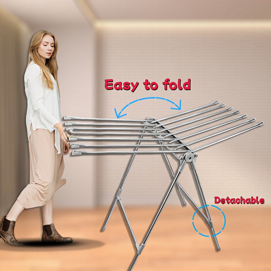 Foldable Clothes Drying Rack - Perfect for Outdoor Camping and Home Use! This freestanding laundry dryer stand is made of durable stainless steel and is easy to store when not in use. Ideal for drying racks.