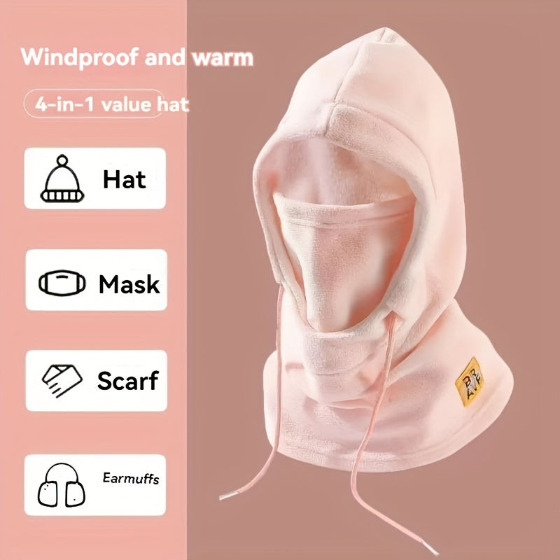 Stay warm and stylish with our Polar Fleece Ski Cap featuring an integrated hood and scarf. This casual knitted face covering is windproof and acts as a warm neck warmer. With elasticity for outdoor activities such as cycling and skiing, this hand