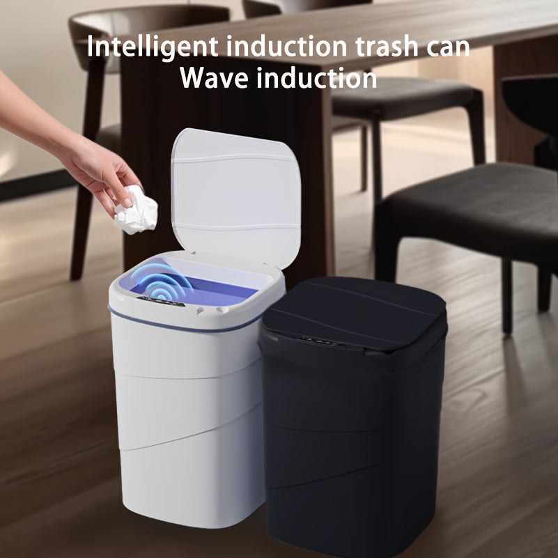 The 13L/17L intelligent induction trash can is versatile for use in the living room, kitchen, and bathroom.