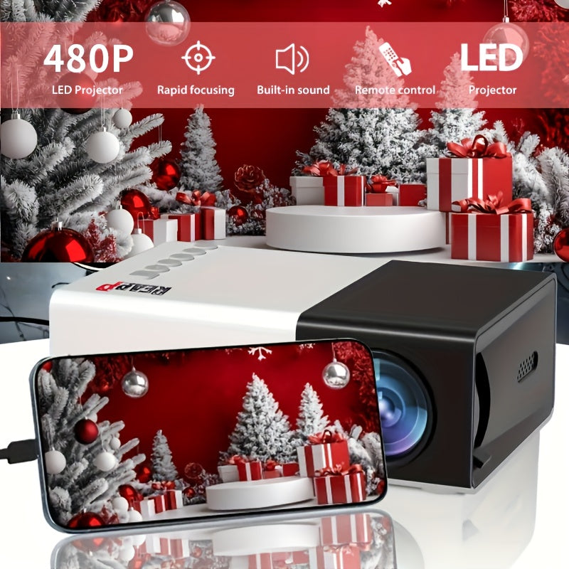 2025 Smart HD Projector with upgraded features, compatible with mobile phones, suitable for events and holiday gifts.