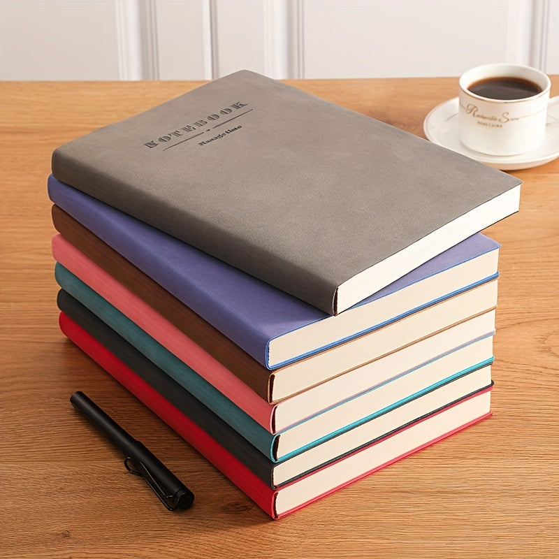 Personalized squared ruled soft leather notebook with bookmark is ideal for business meetings and academics.