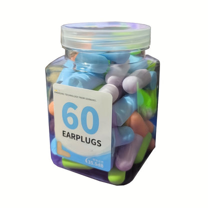 Reusable Noise-Canceling Earplugs for Sleep - Ideal for Students & Home Use, 60/120pcs, Soundproof