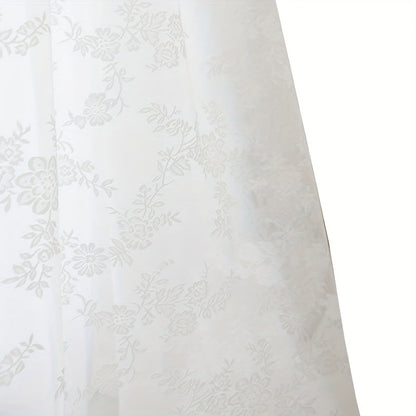 Elevate your living space with the sophisticated charm of the Elegant French White Lace Sheer Curtain featuring a delicate floral pattern. Made from semi-transparent polyester, this curtain is ideal for adding a touch of elegance and privacy to your