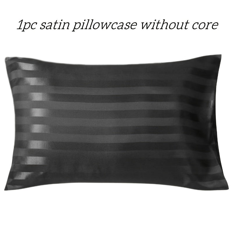 Get your hands on our luxurious Soft Skin-Friendly Striped Satin Pillowcase, featuring a convenient flap closure for ease of use. This pillowcase is not only gentle on hair and skin, but also beneficial for both. Made from 100% polyester, this woven