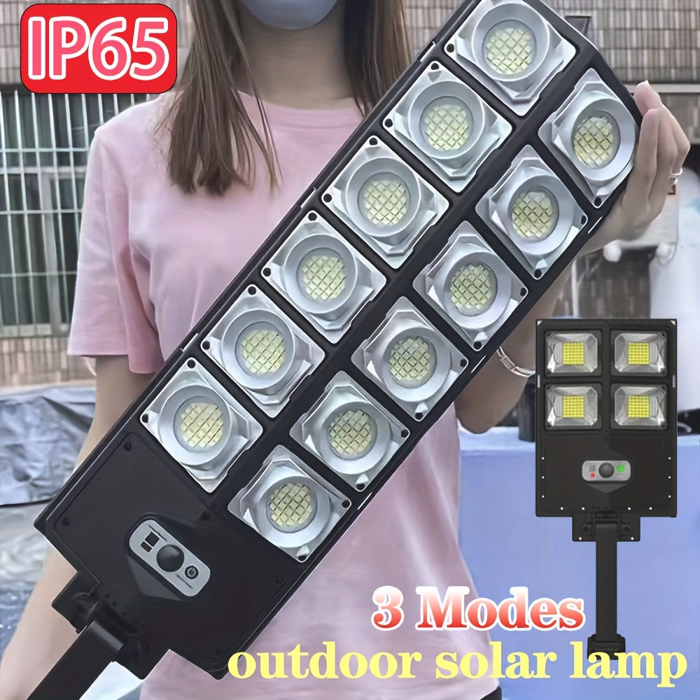 Outdoor Solar Sensor Street Light with 3 Modes of Remote Control and Large Capacity Battery, suitable for Street, Garden, Garage, Backyard, and Front Door.