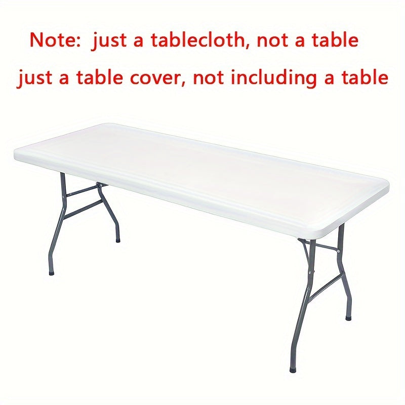 1pc Spandex rectangular polyester tablecloth - Waterproof, machine washable, ideal for buffet table, holiday dinner, wedding, trade show, and home supplies.