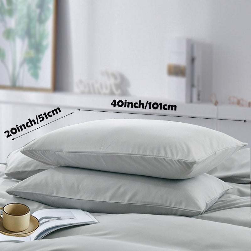 This set includes 2 soft sanded pillowcases made of 100% polyester. These non-wrinkle pillowcases are easy to care for and fade-resistant. They are crafted from lightweight 90g woven fabric that is machine washable. Please note that pillows are not