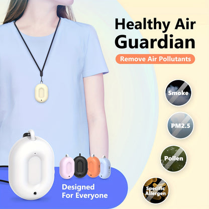 IONKINI Air Purifier Necklace: Portable air ionizer for clean air on the go, suitable for outdoor, home, car, and indoor use. USB charging, perfect gift for family and friends.