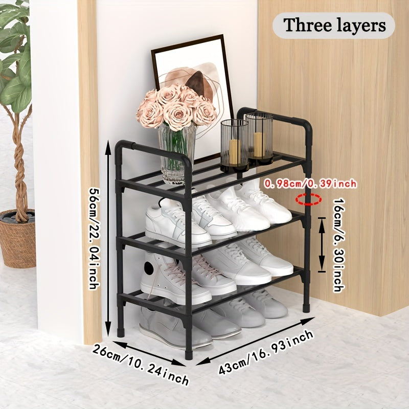 Easy to install and space-saving shoe rack with multiple layers – ideal for storing shoes and boots in entryways, living rooms, and bedrooms. The metal storage design offers a large capacity for organizing your footwear.