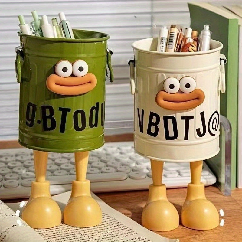 Set of 3 Cartoon Personality Pen Holder for Retro Office Storage, Desktop or Home Learning. Ideal Gift.