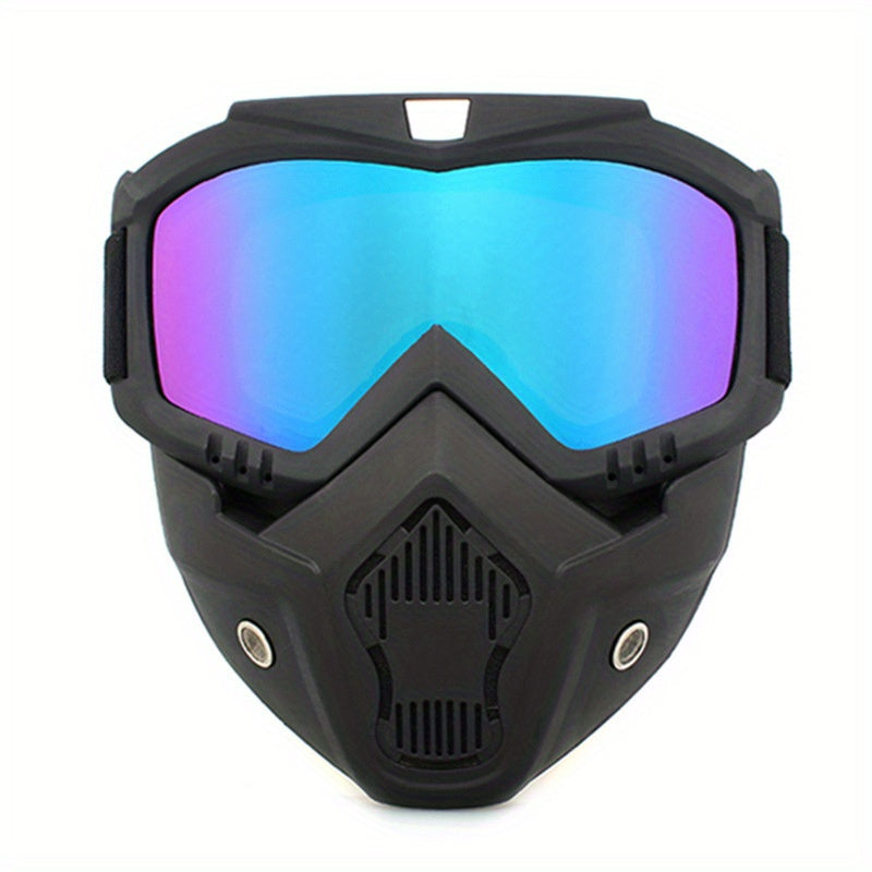 High-definition transparent face mask that is anti-fog, anti-sand, and windproof. Multi-functional and breathable for motorcycle riding, providing effective wind protection.