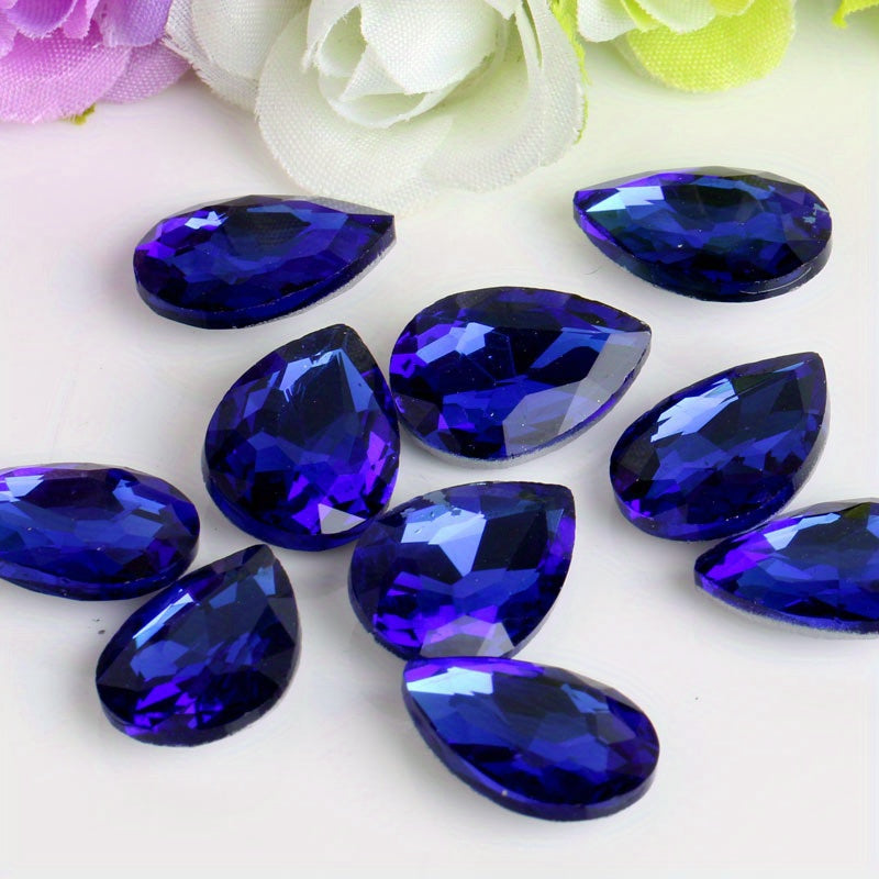 Set of 30 Vibrant Teardrop Rhinestones, Perfect for Adding a Pop of Color to Your DIY Necklace, Bracelet, or Keychain Creations