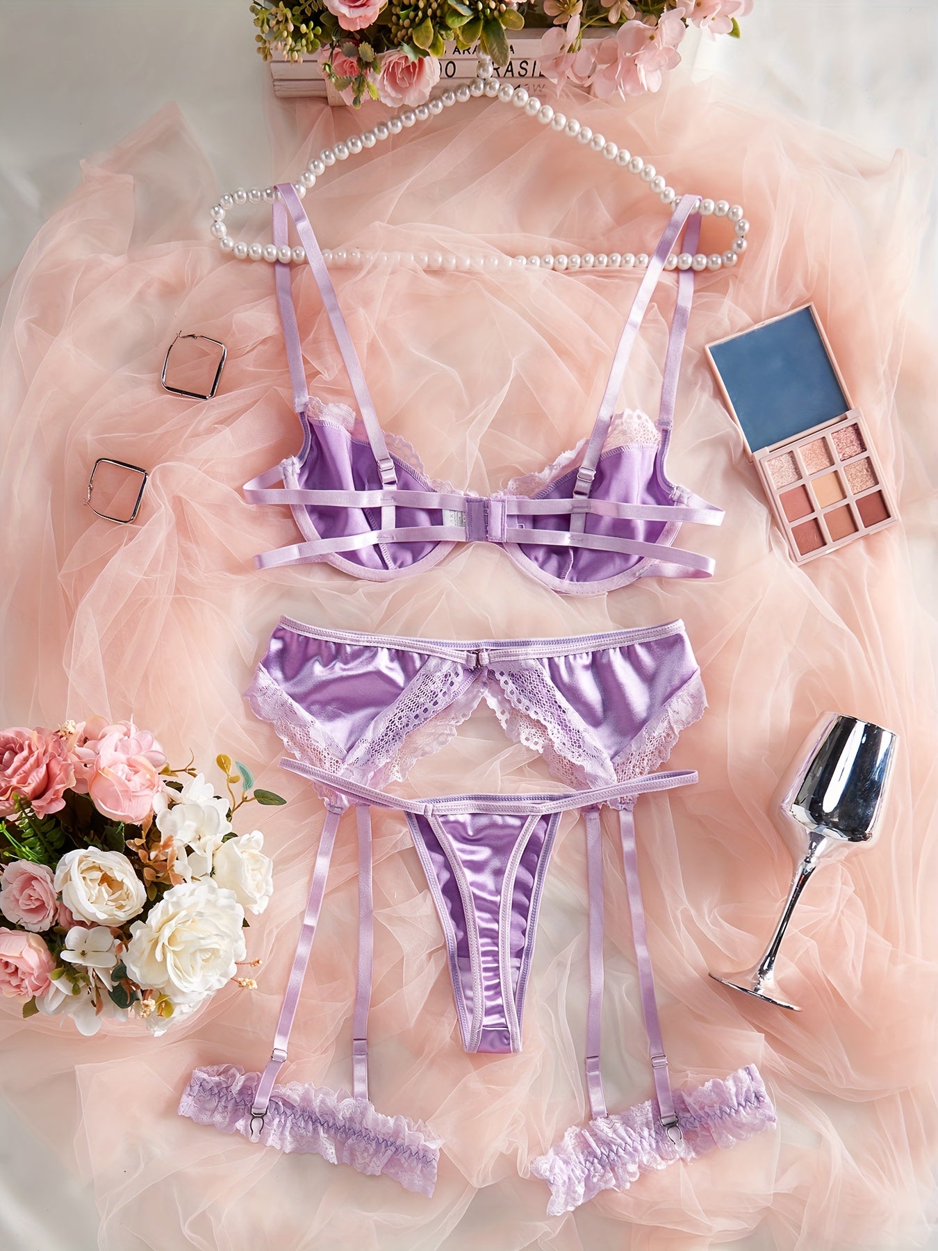 High-end Four-piece Sexy Lingerie Set from Europe and America.