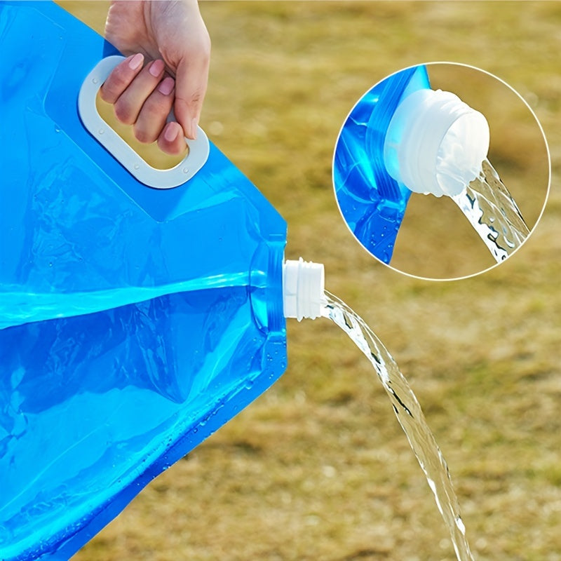 Portable collapsible water container bag - 5.68L/11.36L clear plastic storage jug for outdoor adventures and emergency preparedness. Ideal for hiking, picnics, BBQs, and more. Convenient and easy to carry.