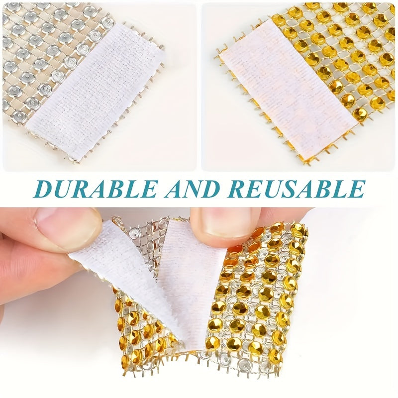 Set of 12 elegant rhinestone napkin buckles in gold for table décor, weddings, parties, and Christmas.