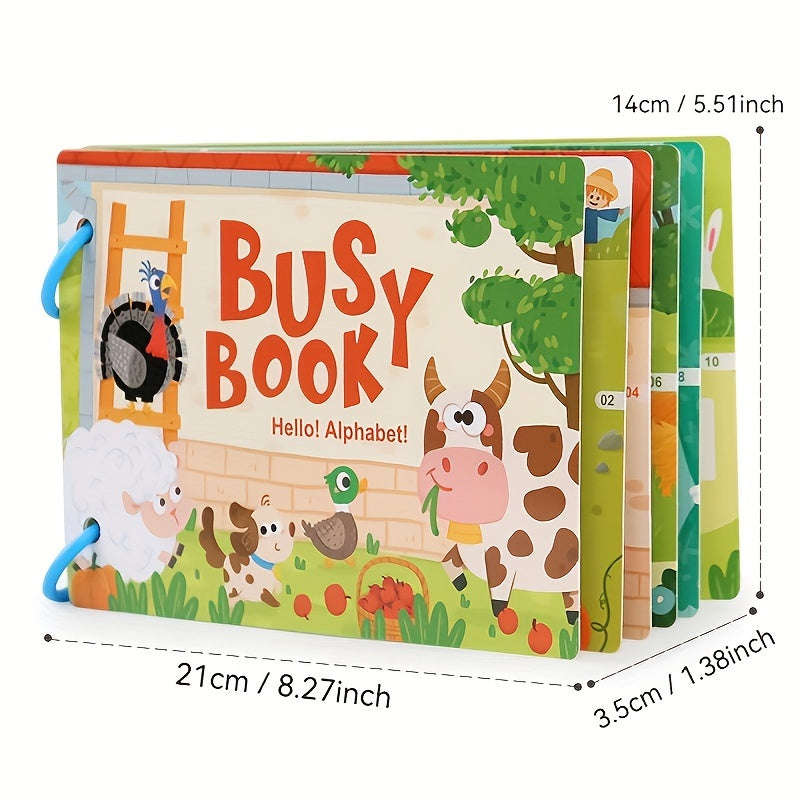 Interactive busy book for kids 3+ with gel vehicle theme, stimulating cognitive skills with vibrant illustrations and engaging activities, perfect educational toy for winter.