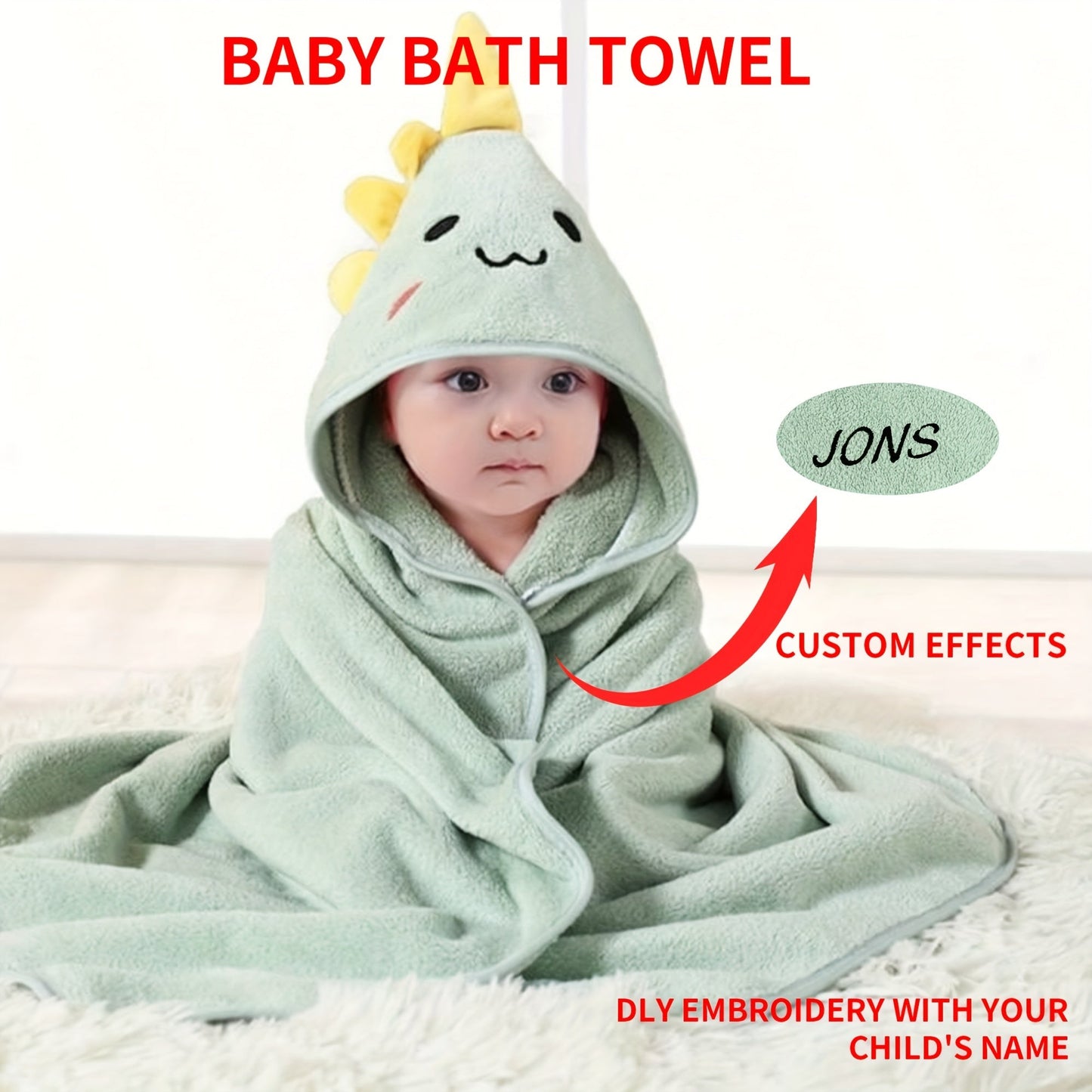 Soft Cartoon Animal Bath Towel that is Customizable with Names - Ideal for All Seasons & Gifts