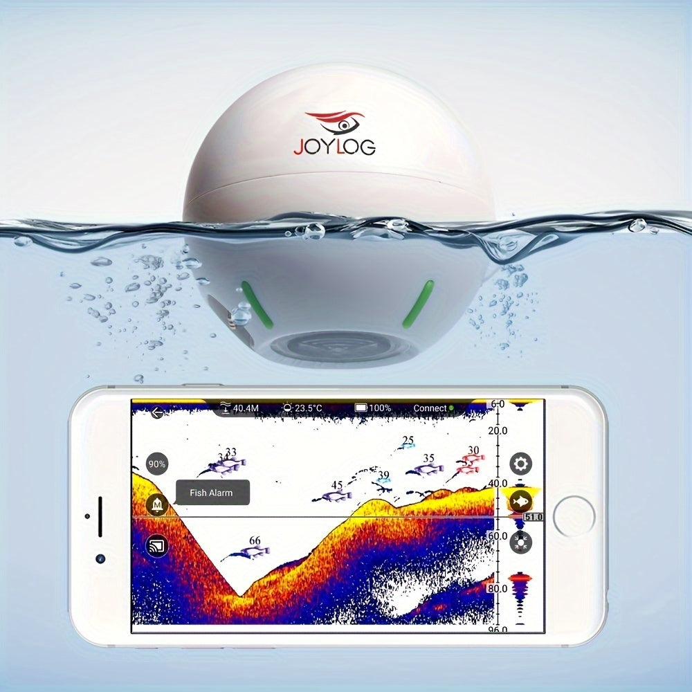 JOYLOG Wireless Sonar Fish Finder: Rechargeable, 40m Depth Range, Wireless Connectivity for Bait Boat & Carp Fishing