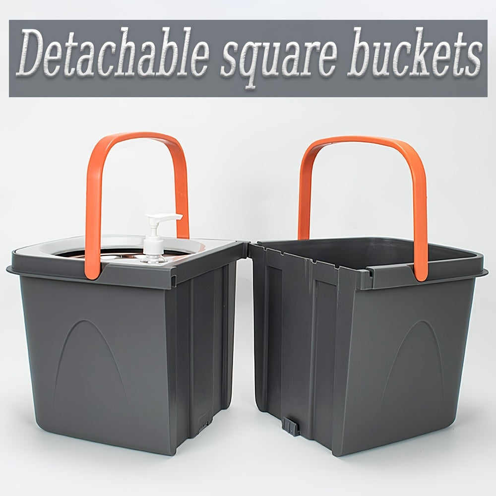 "Complete Set for Household Cleaning: Includes a Triangle Plate Separation Bucket and a Square Separation Bucket with Ultra-fine Fiber Replacement Cloths. Ideal for cleaning living rooms, kitchens, bathrooms, and floors. Can be used for both dry and wet