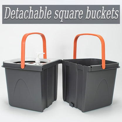 "Complete Set for Household Cleaning: Includes a Triangle Plate Separation Bucket and a Square Separation Bucket with Ultra-fine Fiber Replacement Cloths. Ideal for cleaning living rooms, kitchens, bathrooms, and floors. Can be used for both dry and wet